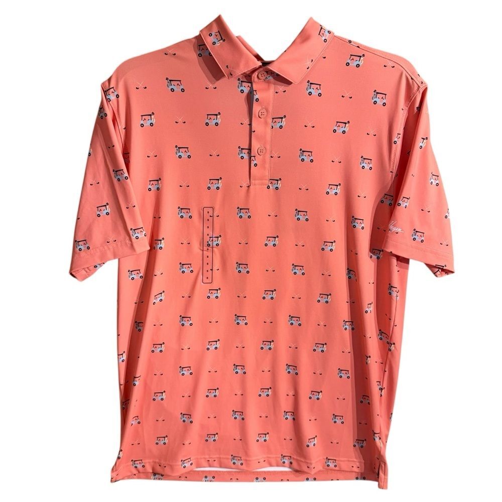 Walter Hagen Men's Perfect 11 All Over Golf Cart Print Performance Polo